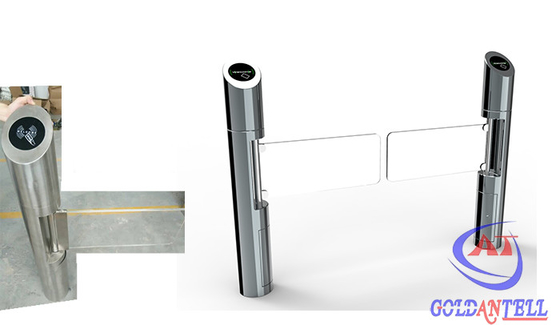 High - Class Glass Width 900 mm Swing Barrier Gate With Card Reader