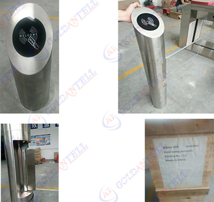 High - Class Glass Width 900 mm Swing Barrier Gate With Card Reader