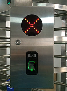 304 Stainless Steel Full Height Turnstile with RFID Fingerprint Access Control