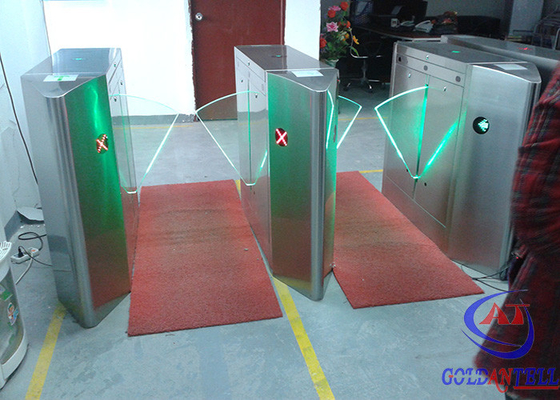 Full Automatic Flap Barrier Gate With Reader Card / Fingerprint Recognition For Gym / Club  Entrance