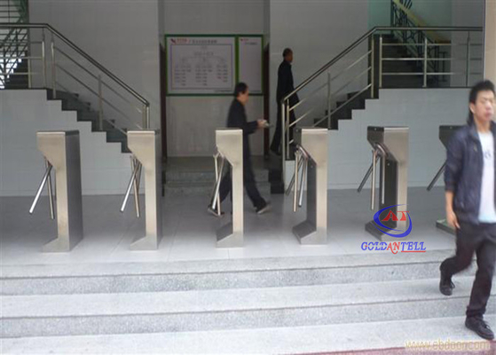 304 Stainless Steel Semi Automatic Vertical Tripod Turnstile With Mifare Card Reader