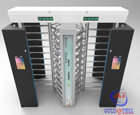 304 SUS RFID Kart QR Kodu Yüz Döner Turnike 90/120 Derece Tam Yükseklik Dış Mekan