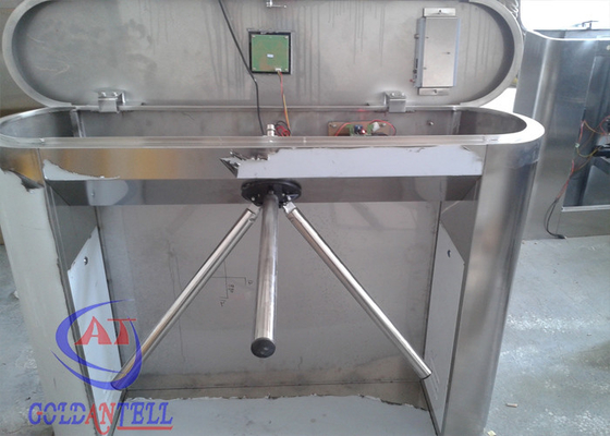 Half Height Entry Office Building Tripod Turnstile Gate 304 Stainless Steel