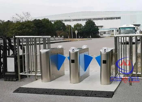 Dış 60cm Flap Barrier Turnstile Parmak izi 2 Yol Erişim Kontrolü Giriş Çözümü
