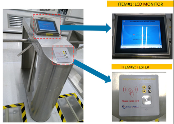 İnsan Vücudu Kapsamlı ESD Test Ekipmanı Antistik Kontrol Aracı Esd Bilek Kemerleri Ayakkabı Testi