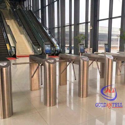 AI Visual Identity Tripod Turnstile Motorized RFID Access Control for Corporate Reception and Enterprise HQ CE