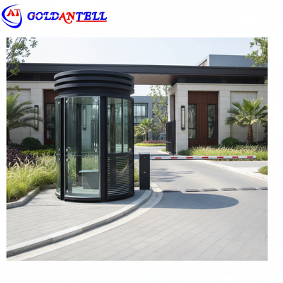 IP54 Su geçirmez Rating Yuvarlak Güvenlik Booth 1500x2400mm Özel Boyut Dış Koruma için Dayanıklı Muhafız Sığınağı