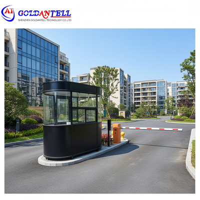 1500x2400mm veya Özelleştirilmiş Boyutlu Çelik Alüminyum Ahşap Kompozit Panelli 320KG ila 550KG Brüt Ağırlık Güvenlik Kulübesi