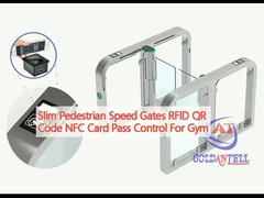 Slim Yürüyüşçü Hız Kapıları RFID QR Kodu NFC Kart Geçiş Kontrolü Spor Salonu İçin